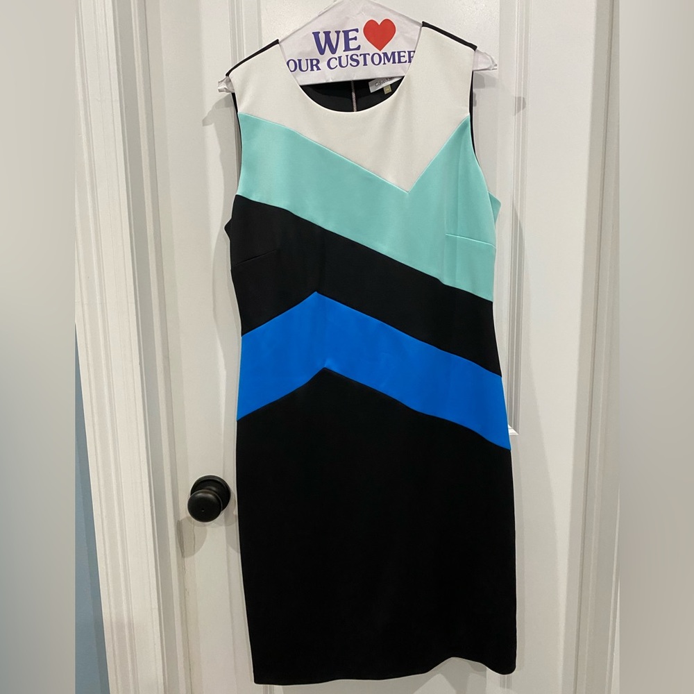 Knee length Calvin Klein dress.